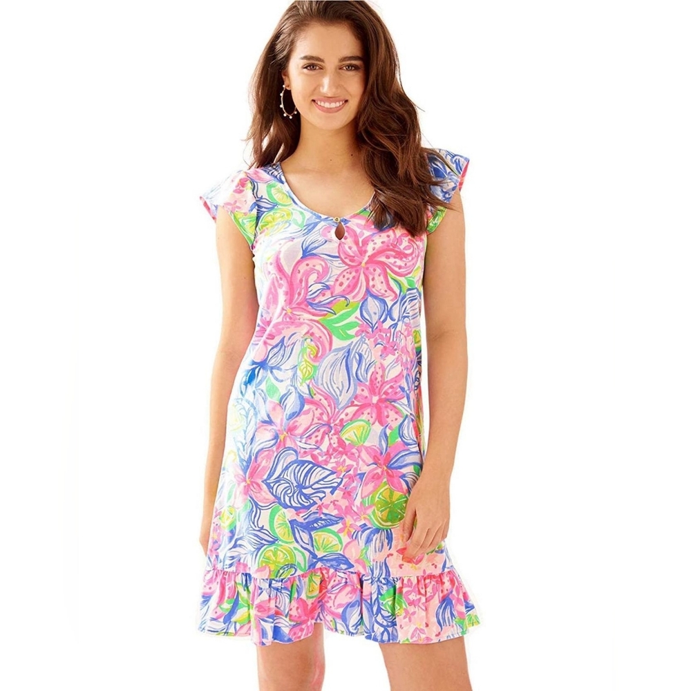 Lilly Pulitzer Rejina Dress, Multi Havana Cocktail, Medium EUC